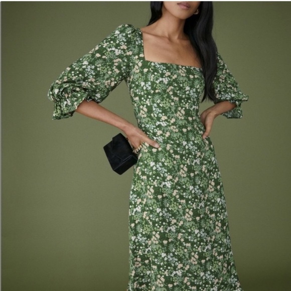 Reformation Enid Dress in Autumnal Floral Midi Cottagecore Farmcore size 2 - Picture 2 of 15